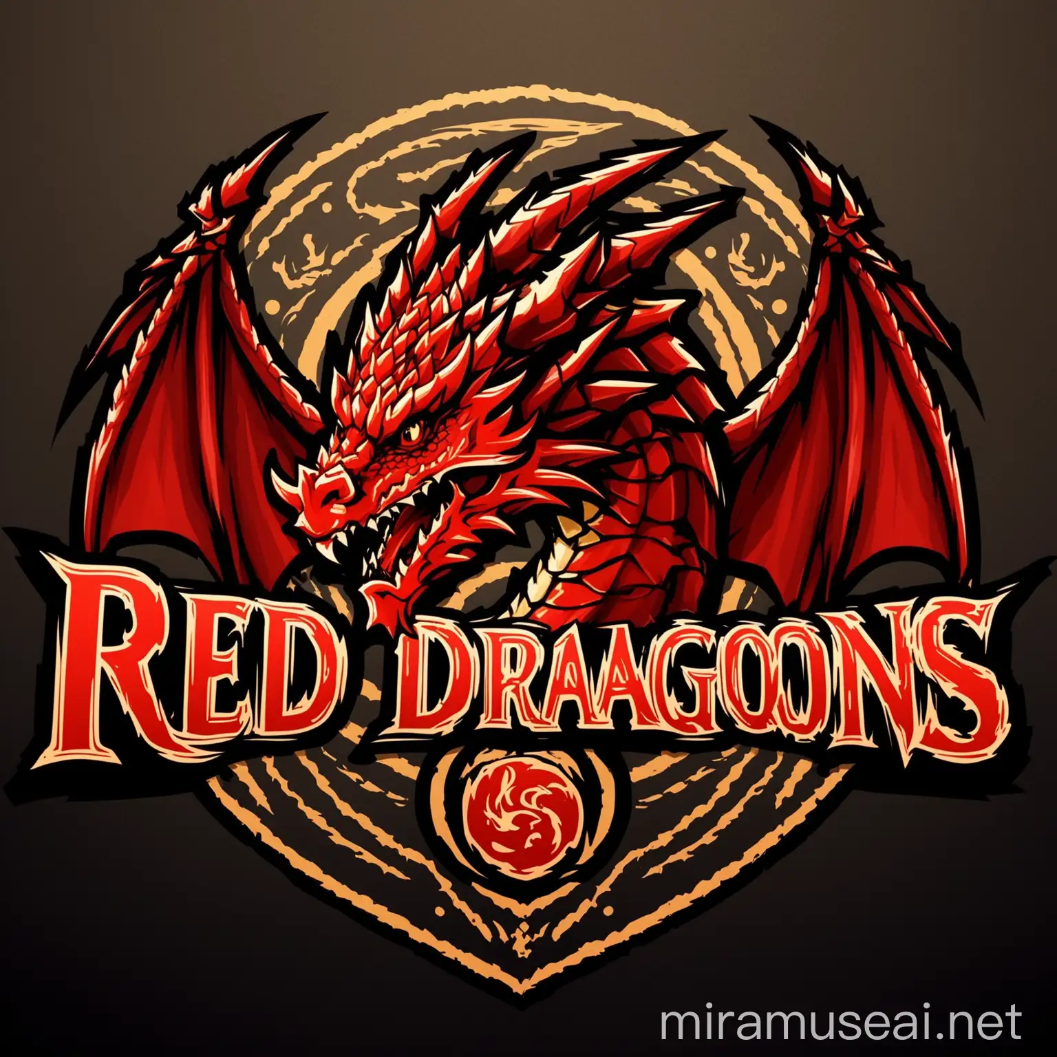 Dynamic Red Dragons Logo Design