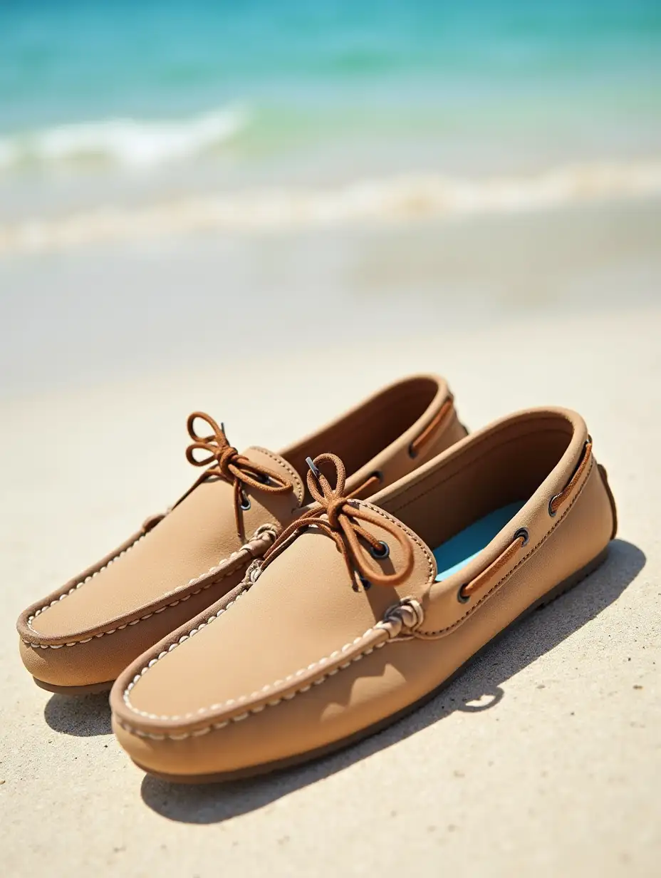 Product image of boat shoes laying on the Caribbean sand