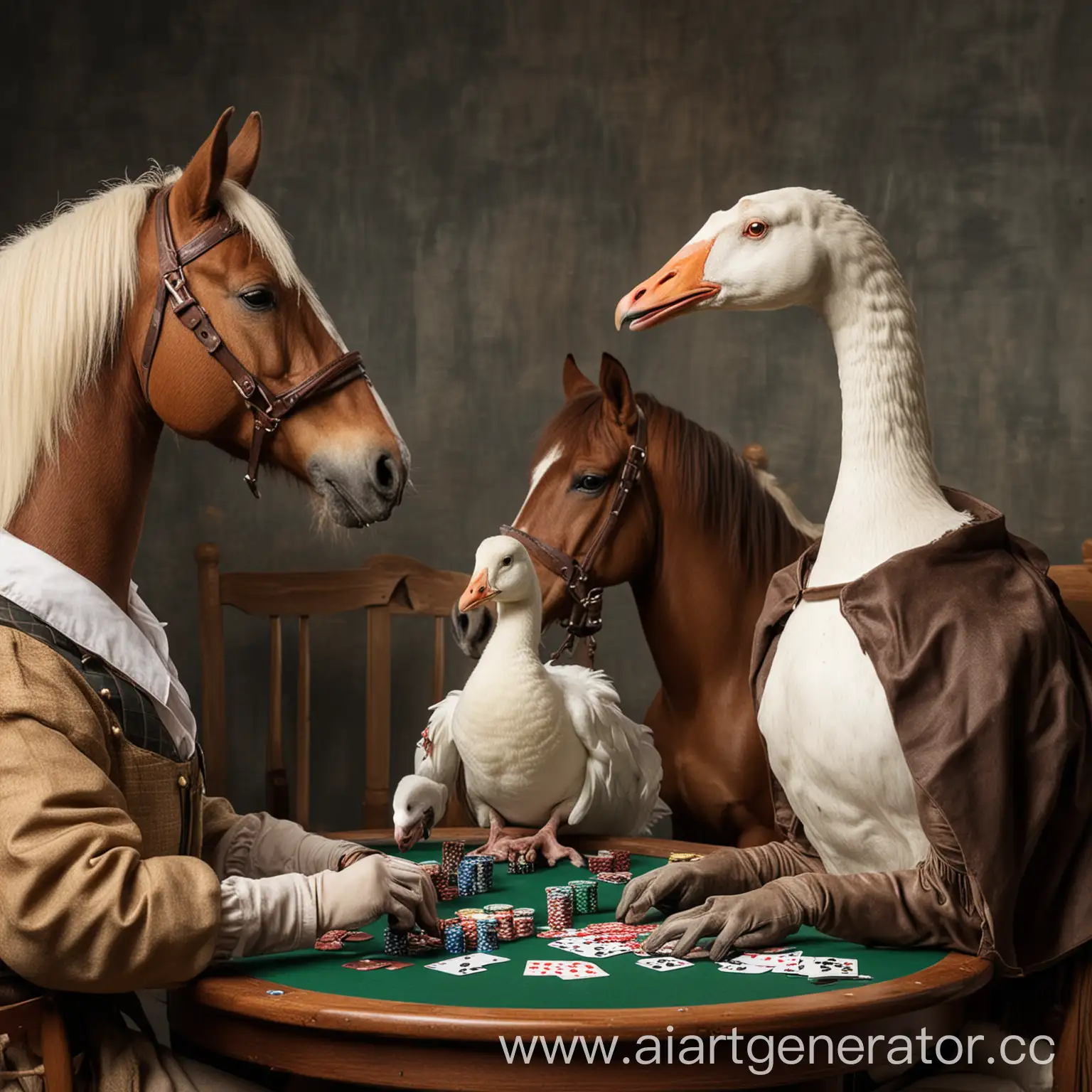 Goose-Teaching-Horses-to-Play-Poker