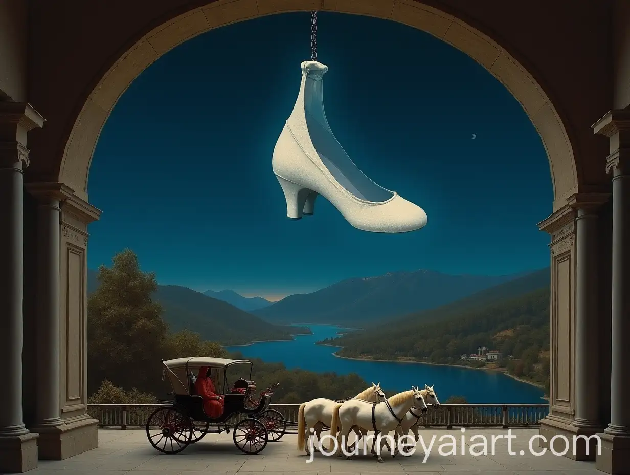 Enchanting-Night-Scene-with-Cinderellas-Glass-Slipper-and-Carriage