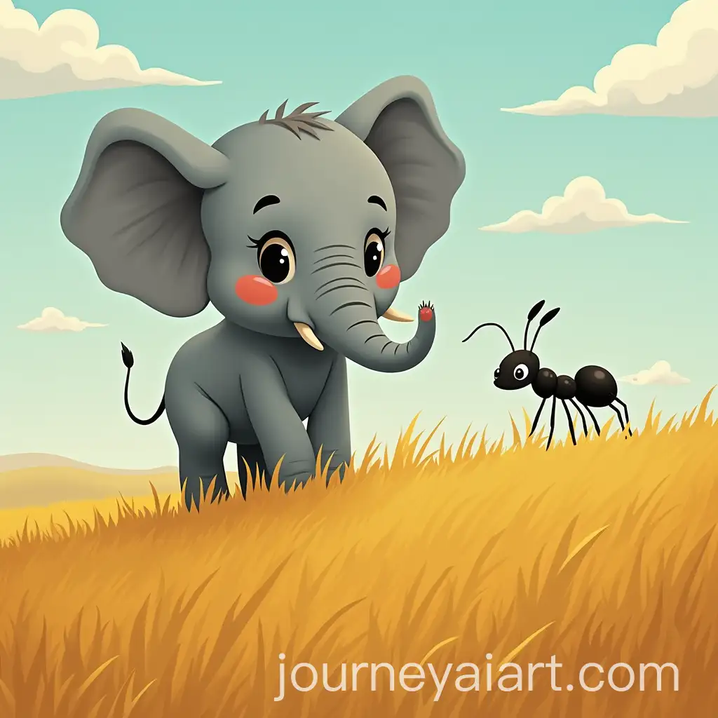Elephant-and-Ant-Friendship-in-the-Savanna