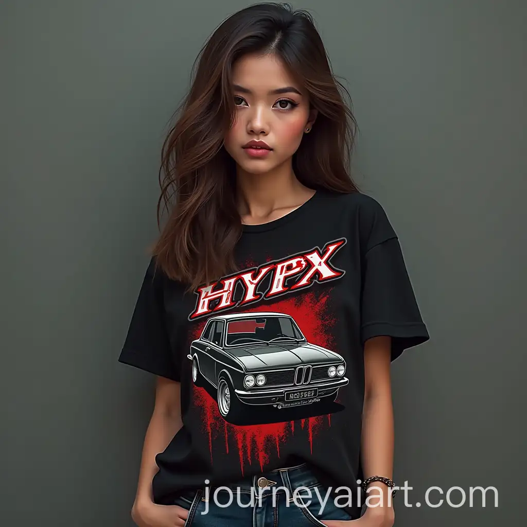 ASEAN-Female-Model-in-Car-Culture-TShirt-Design