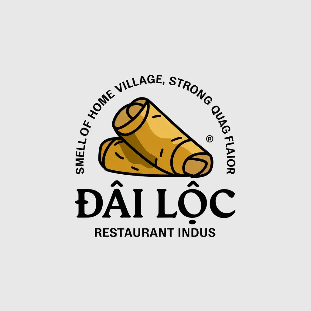 LOGO-Design-for-Smell-of-Home-Village-Rice-Paper-Rolls-YellowBrown-with-DAI-LOC-Letters