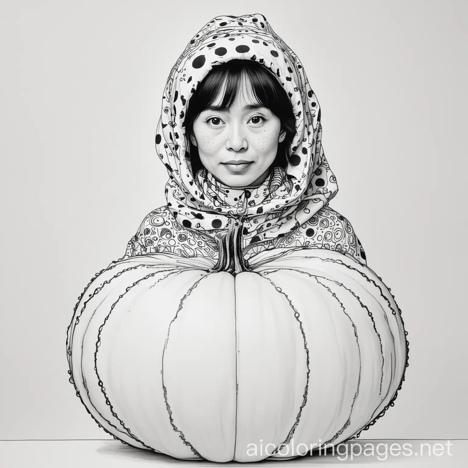 Yoko-Kusama-Pumpkin-Coloring-Page-Black-and-White-Line-Art-for-Kids