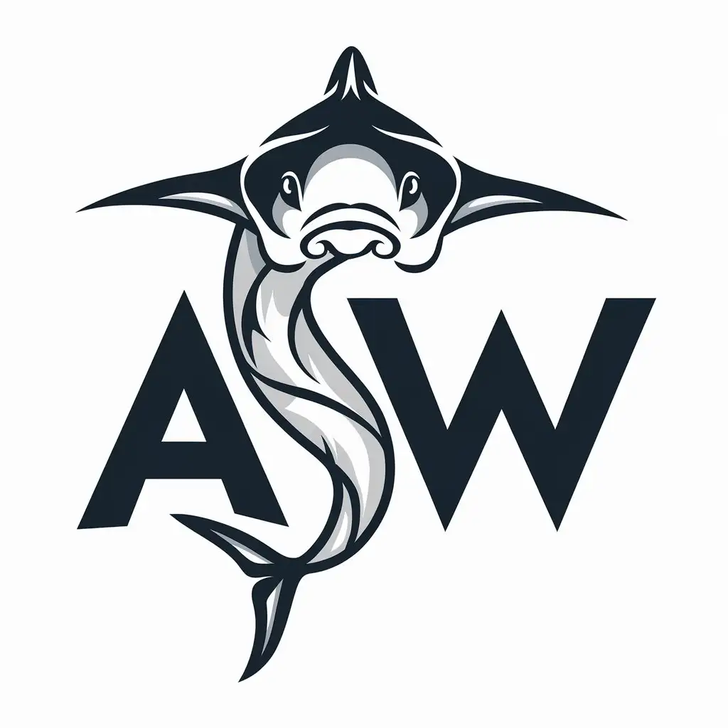 LOGO Design for ASW Manta Fish Symbol with Innovative Typography for College of Marine Sciences