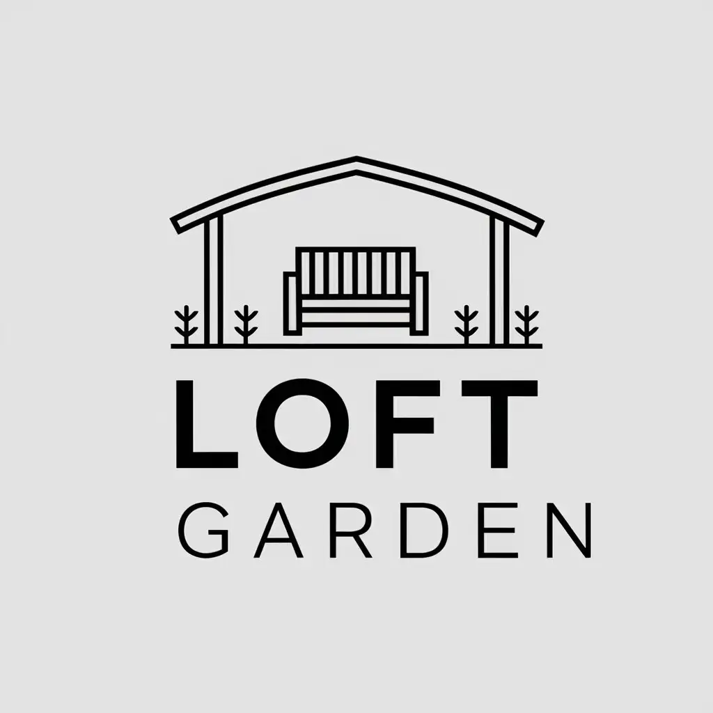 a vector logo design,with the text "LOFT GARDEN", main symbol:outdoor furniture,,Moderate,be used in Construction industry,clear background