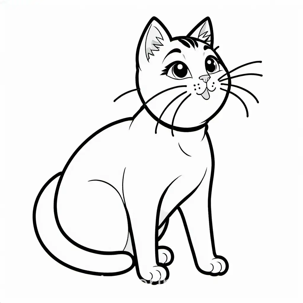 Cat-Licking-Itself-Coloring-Page