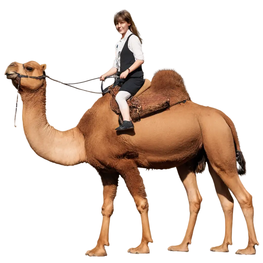 Camel-PNG-Image-with-Riders-HighQuality-Sideways-View-for-Versatile-Applications