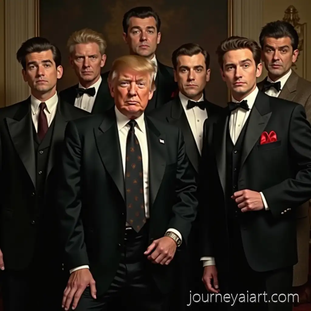 Trump-Family-Portrait-as-Mafia-Gangsters-in-1920s-Style
