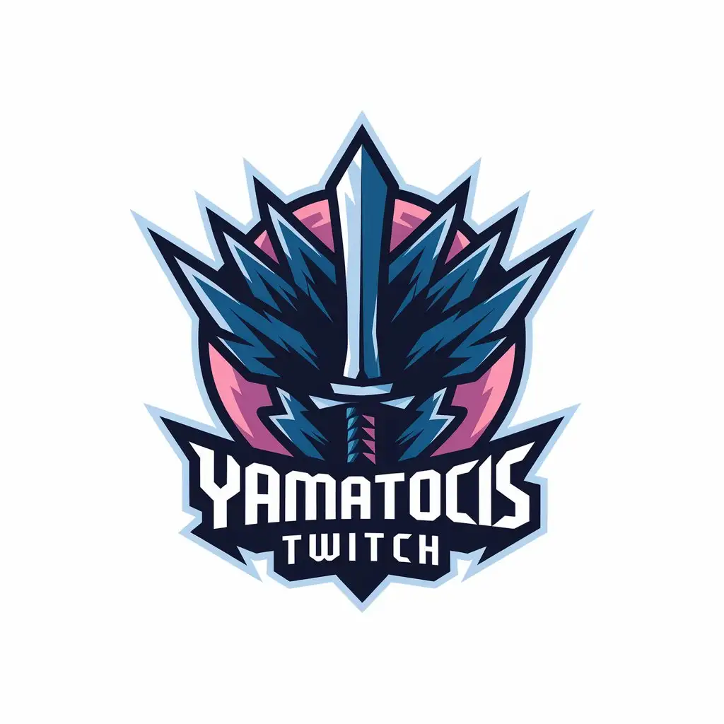 a vector logo design,with the text "Yamatocis Twitch", main symbol:Katana,Moderate,be used in Entertainment industry,clear background