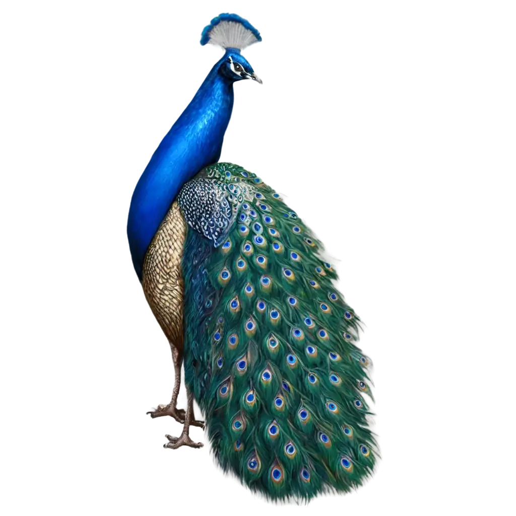 Majestic-Blue-Peacock-with-Vibrant-Plumage-PNG-HighQuality-Realistic-Image-for-Stunning-Visual-Appeal