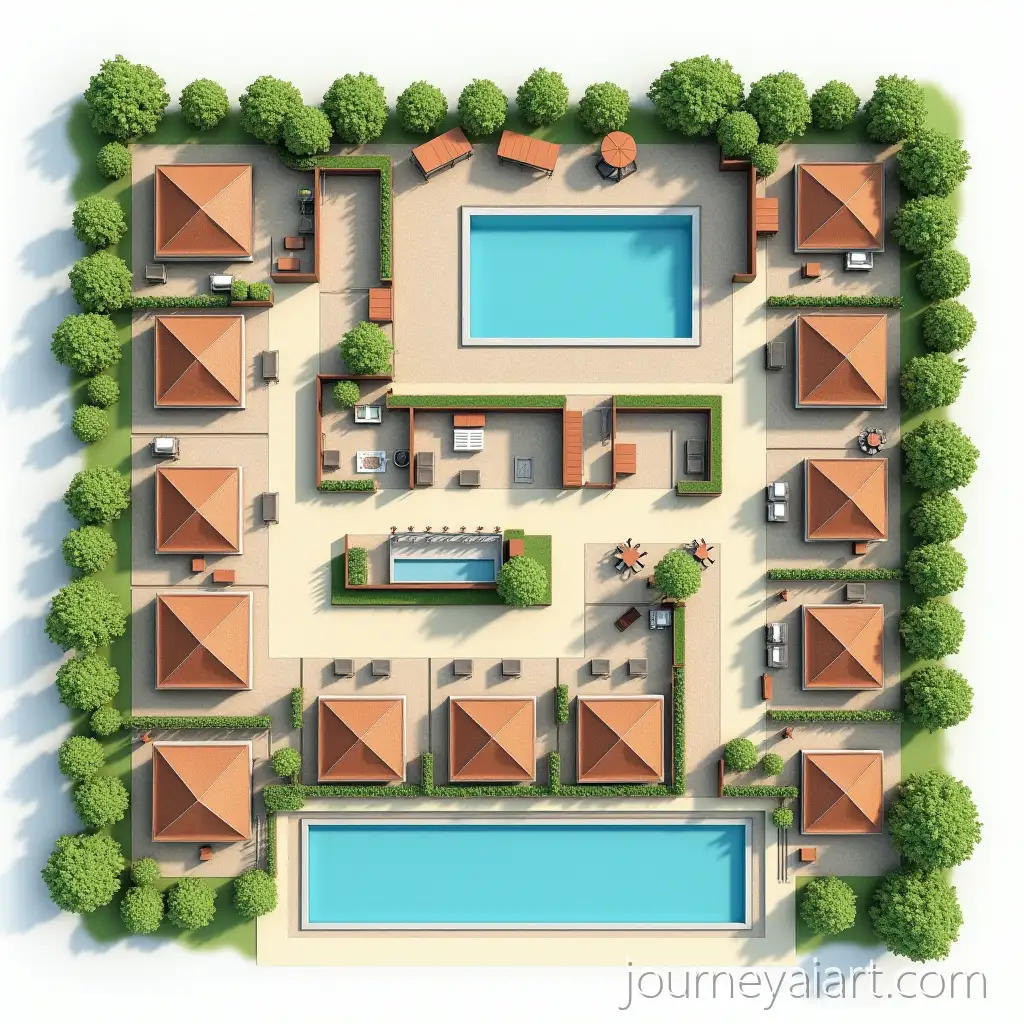 Luxury-Hotel-Layout-with-Reception-Bungalows-Restaurant-and-Pool