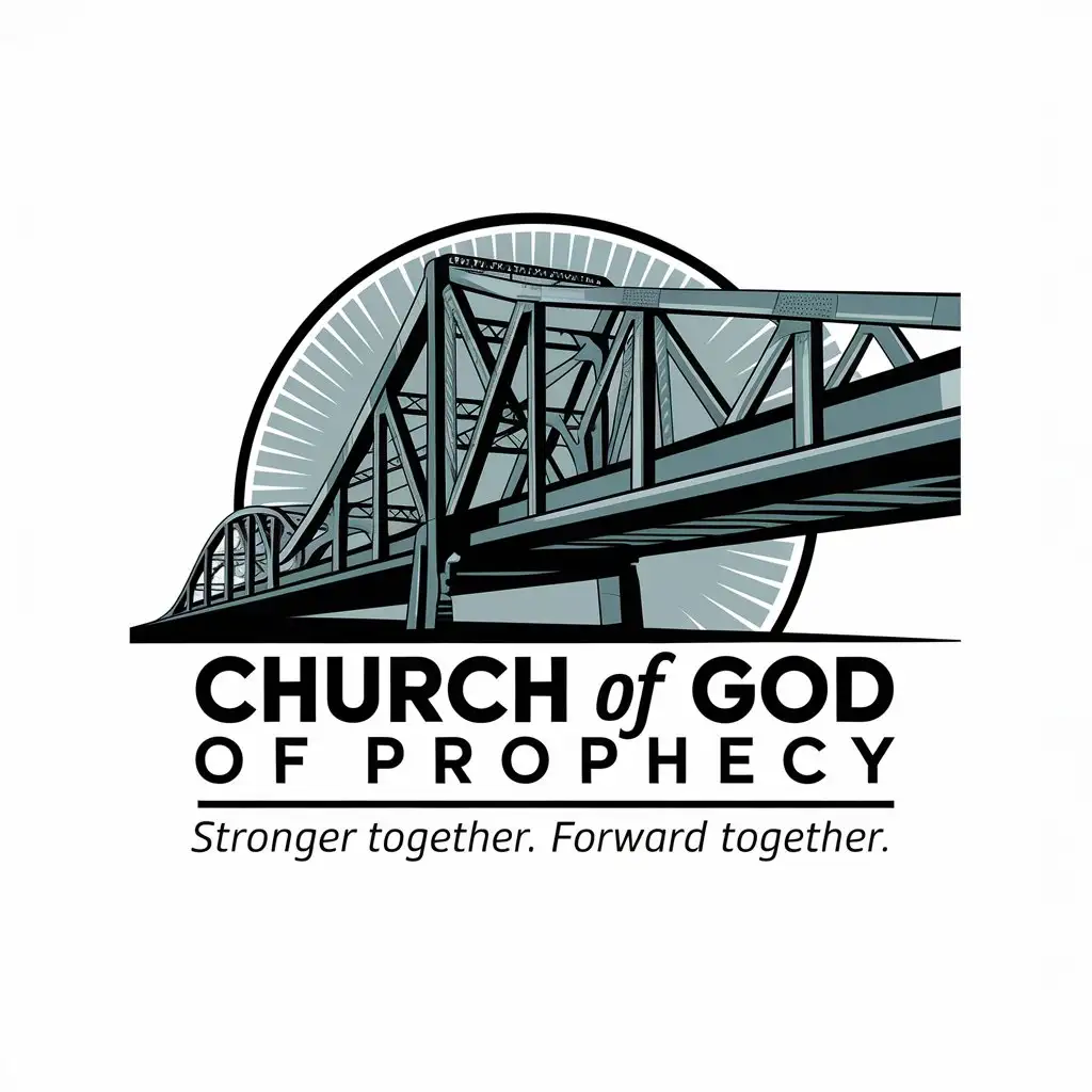 LOGO Design for Church of God of Prophecy Steel Bridge Symbolizing Strength and Unity