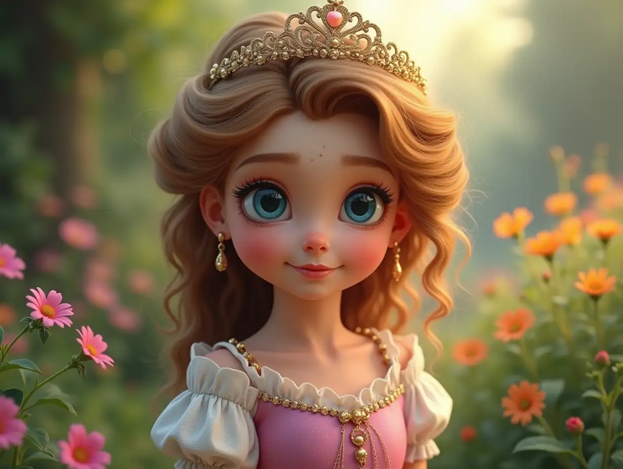 Charming-Little-Princess-with-Blue-Eyes-and-Curly-Hair-in-a-Beautiful-Garden