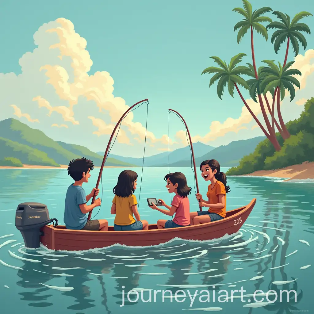 Five-Friends-Fishing-for-Tucunar-in-a-Tropical-River