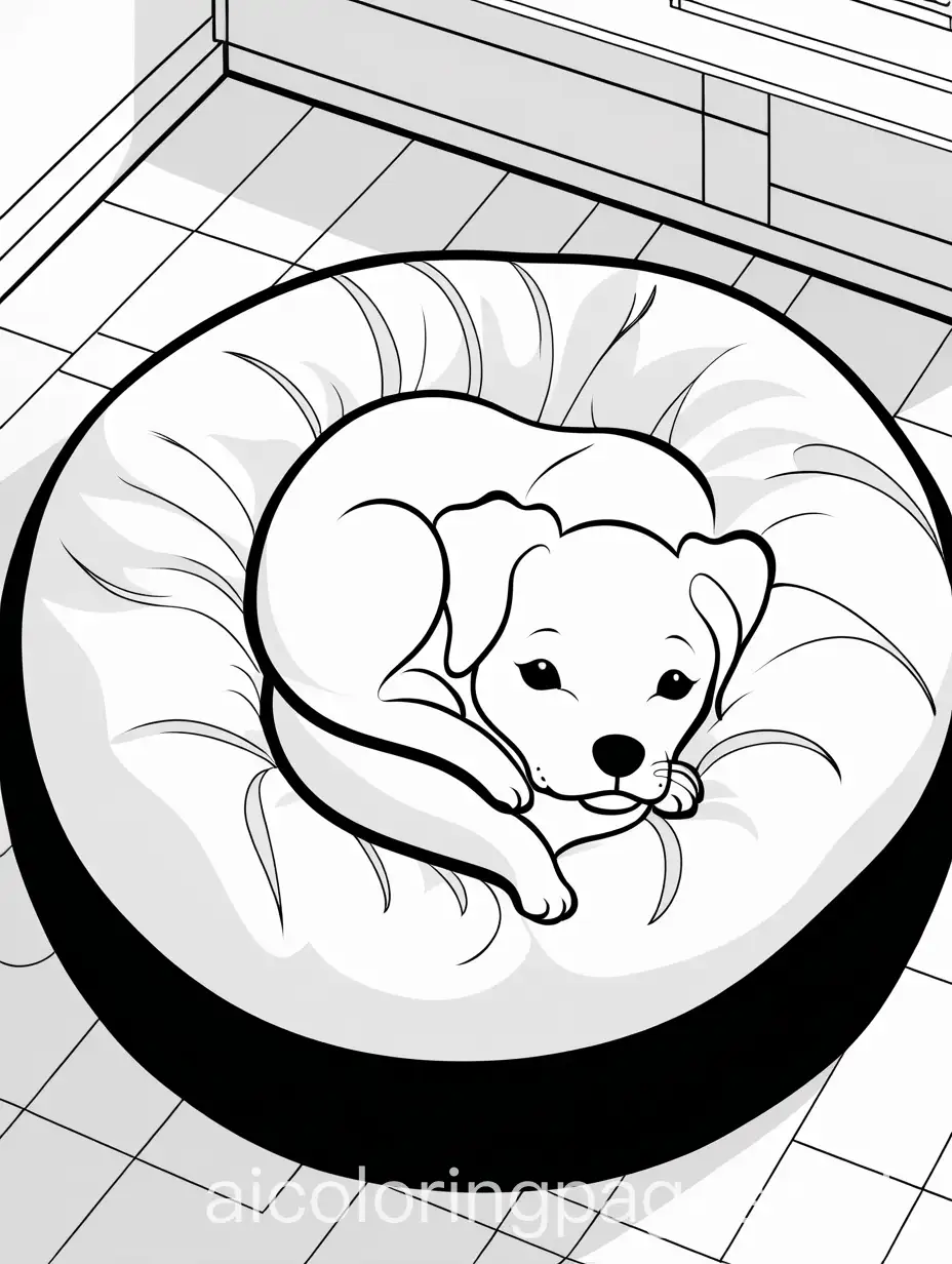 Sleepy-Puppy-in-Plush-Dog-Bed-with-Blanket-and-Chew-Toy