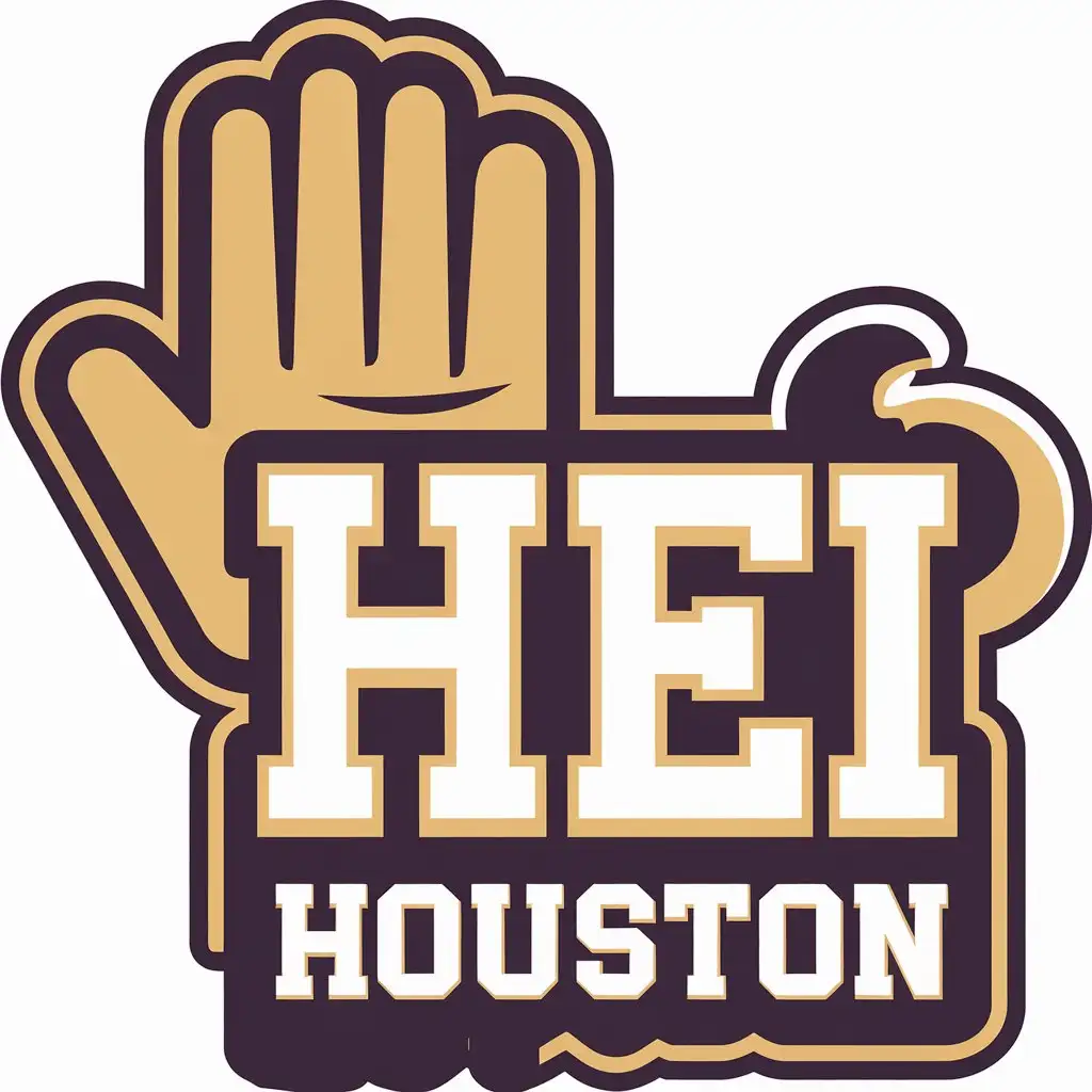 LOGO Design for Hei Houston Waving Hand Fun Fresh Theme for Event Industry