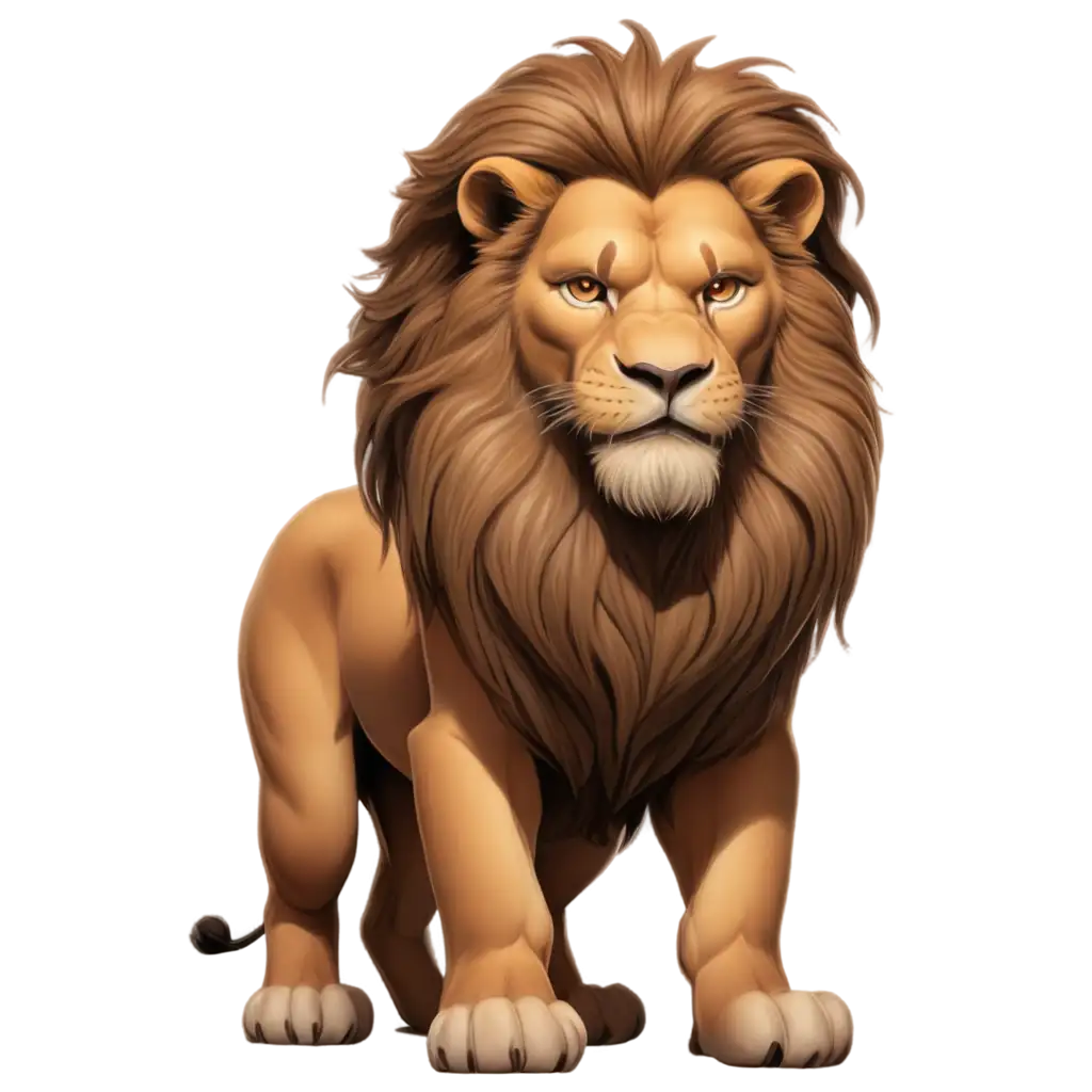 Majestic-Cartoon-Lion-PNG-A-Prominent-Mane-in-HighQuality-Format