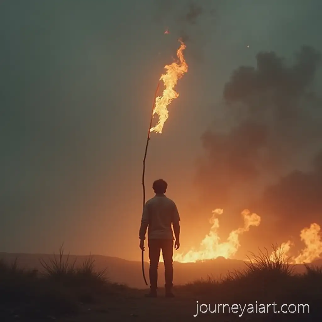 Cinematic-Karrasamu-Stick-with-Fire-and-Grey-Sky-Backdrop