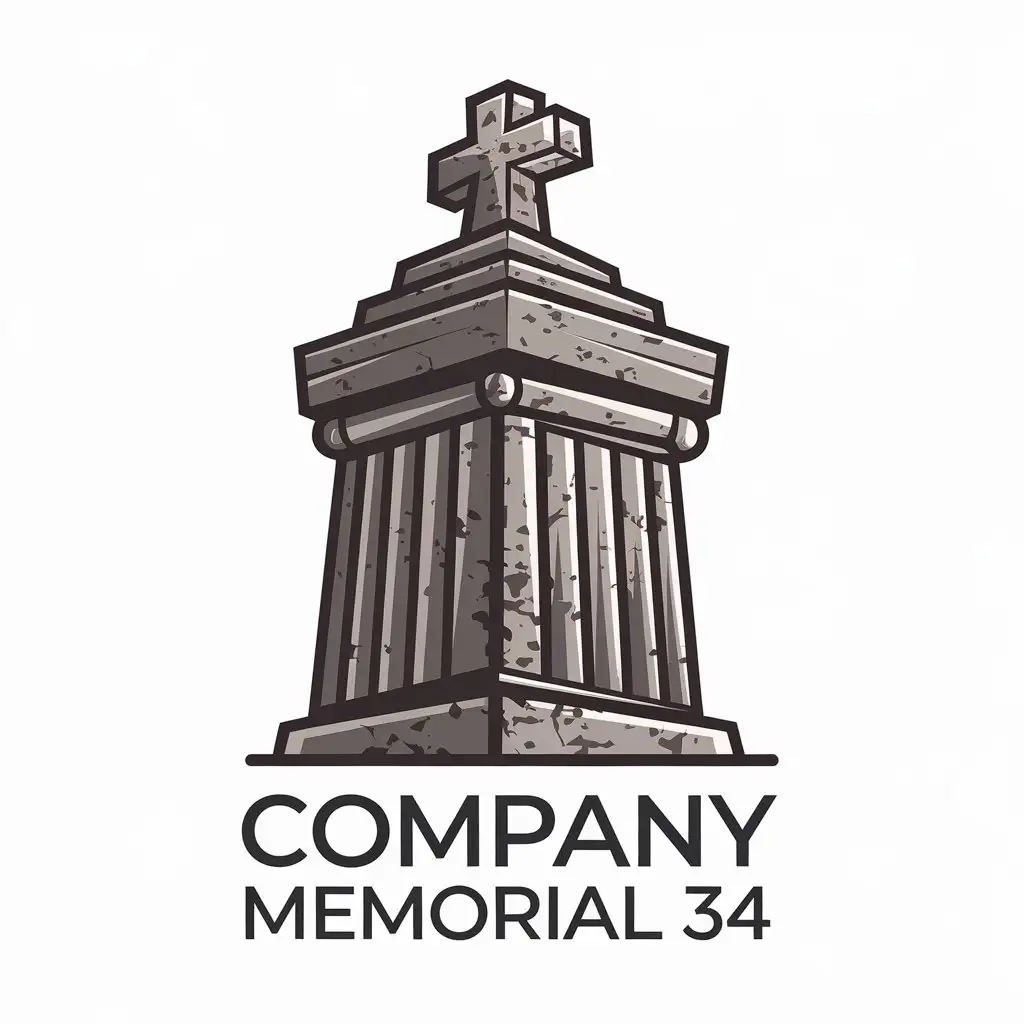 a vector logo design,with the text "Company Memorial 34", main symbol:Monument,Moderate,be used in Religious industry,clear background