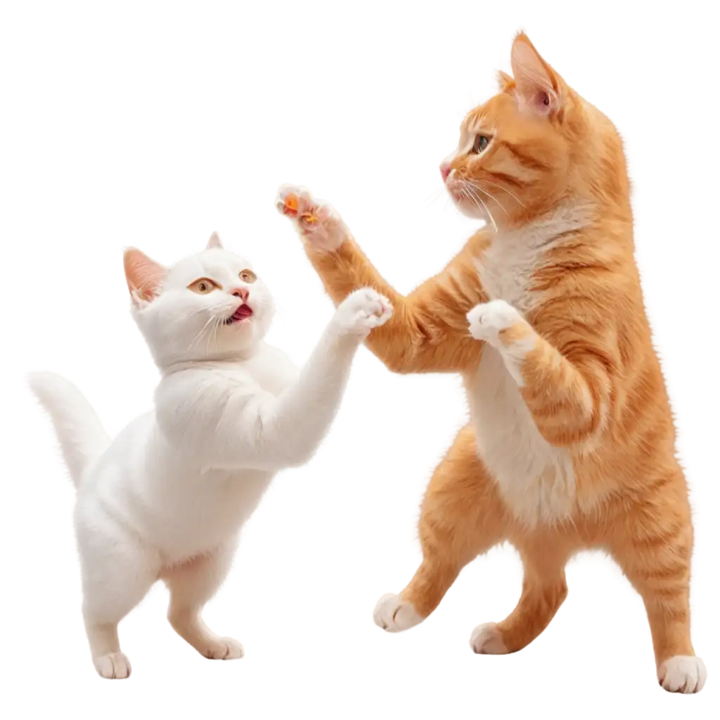 HighQuality-PNG-Image-White-Cat-Playing-with-Orange-Cat