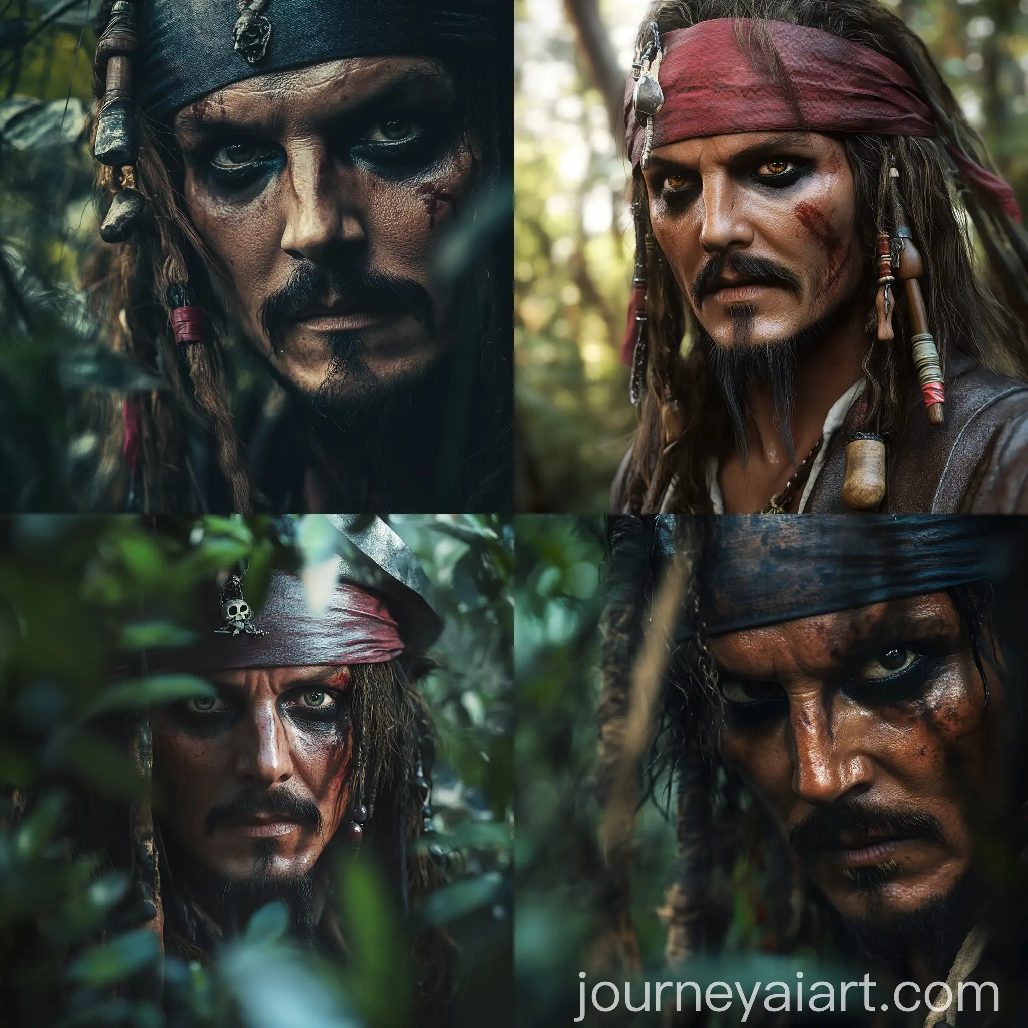 Jack-Sparrows-Face-in-a-Forest-Setting