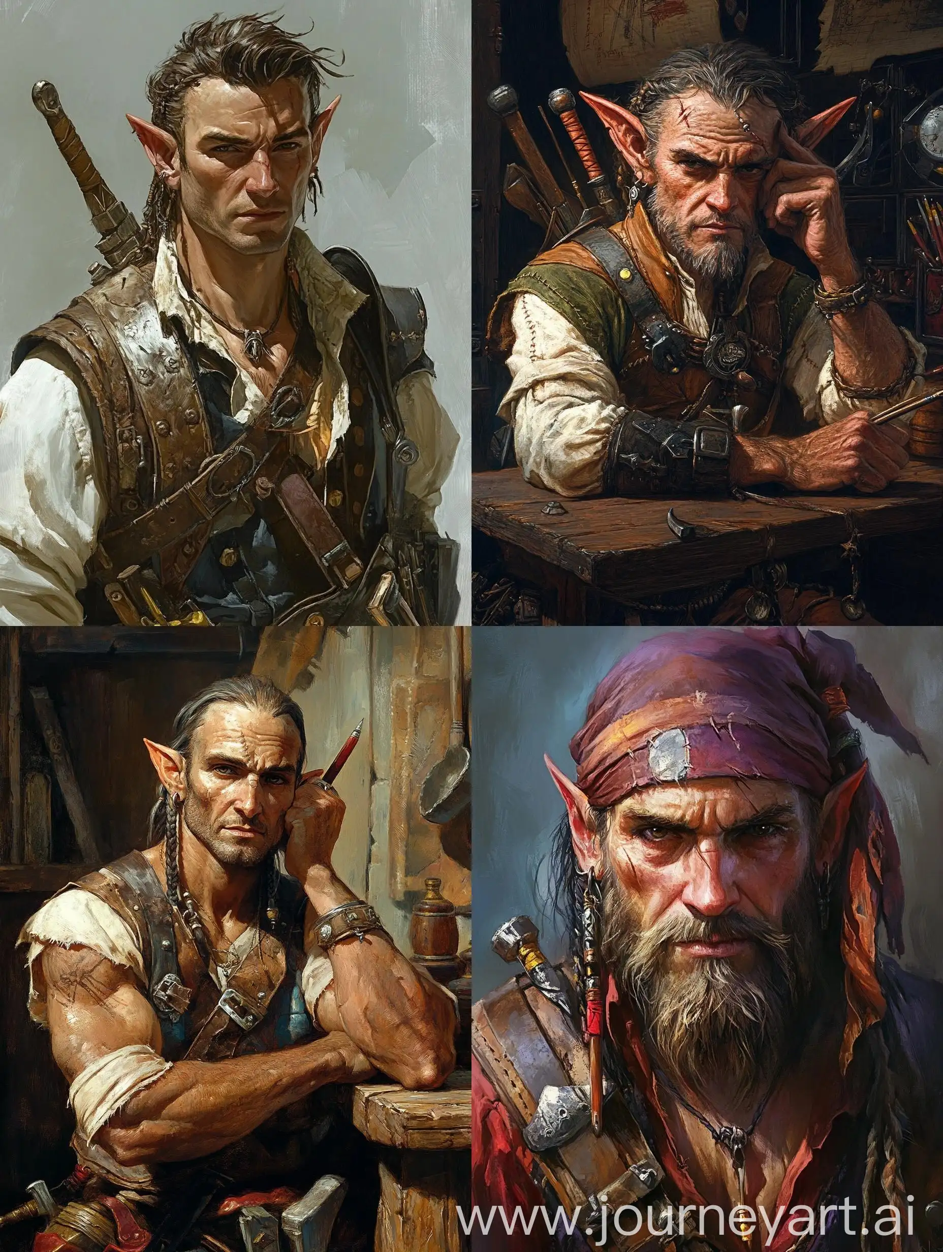 High-Elf-Male-Pirate-with-Carpenter-Tools-and-Pen-Behind-Ear