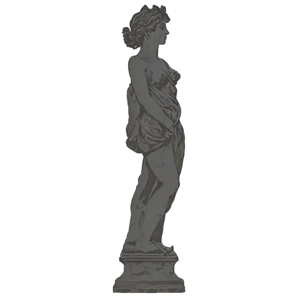 Antique Ancient Statue Silhouette Design Free PNG and Clipart