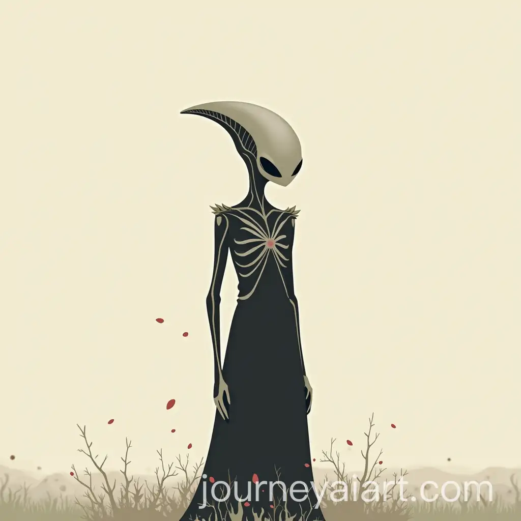 Alien-in-Minimalist-Style-with-Futuristic-Elements