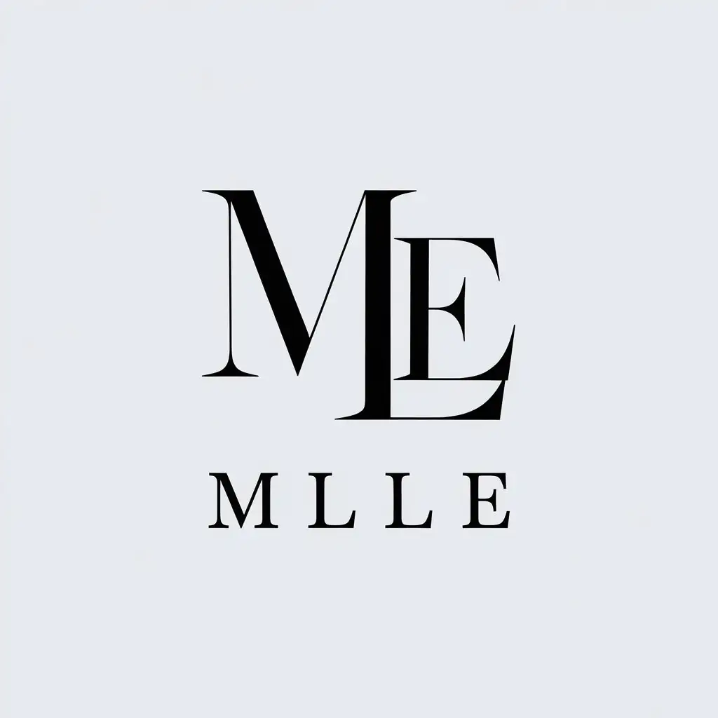 LOGO Design for Mlle Minimalistic Vector with ML Symbol and Clear Background