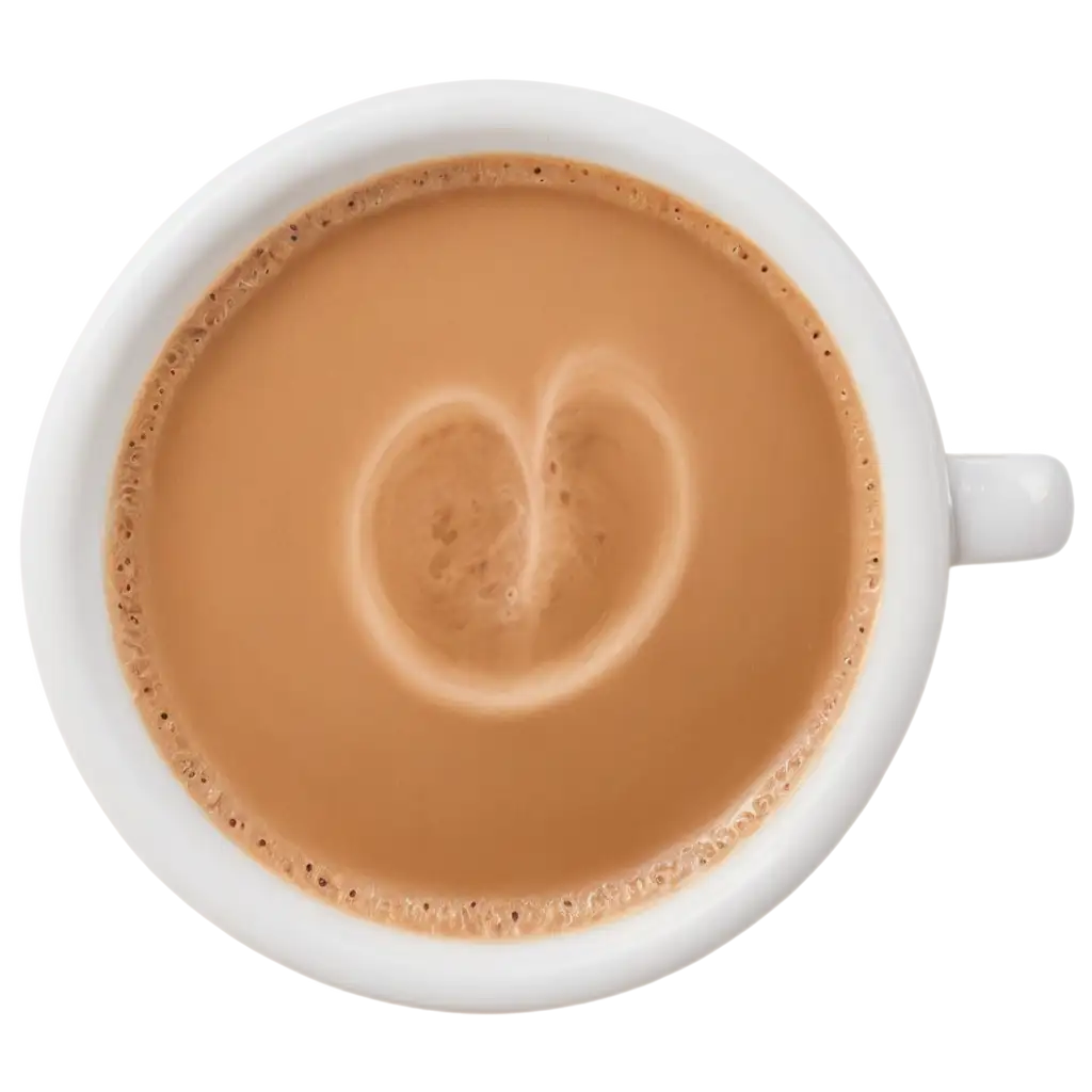 Coffee-with-Milk-PNG-Image-Top-View-Representation