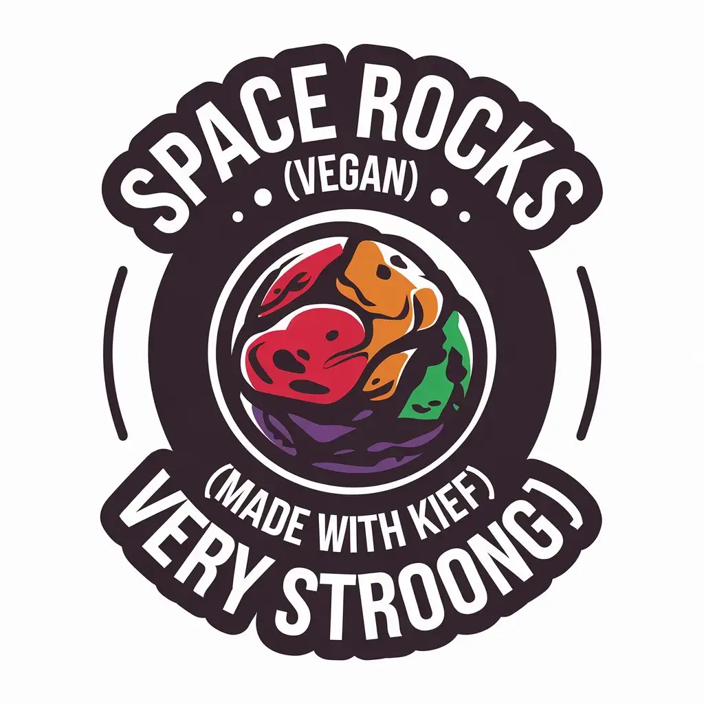 LOGO Design for Space Rocks Vibrant Red Orange Green Purple with Space Rocks Symbol for Retail Industry