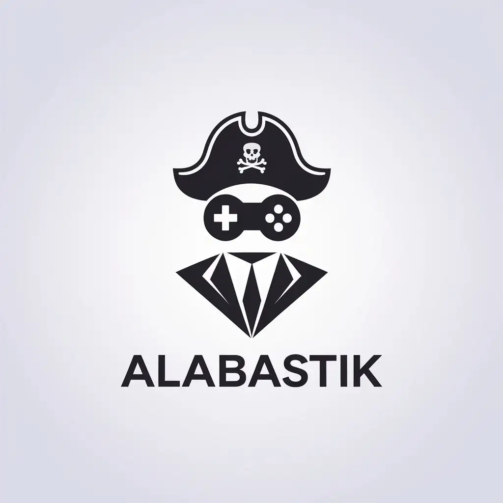 LOGO Design for ALABASTIK Minimalistic Friends Games Pirates Businessmen Theme