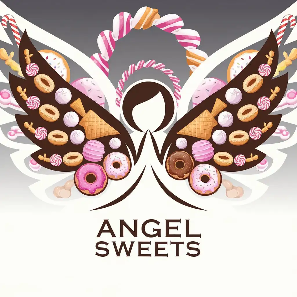 a vector logo design,with the text "Angel sweets", main symbol:dedicated to sweets,Moderate,clear background