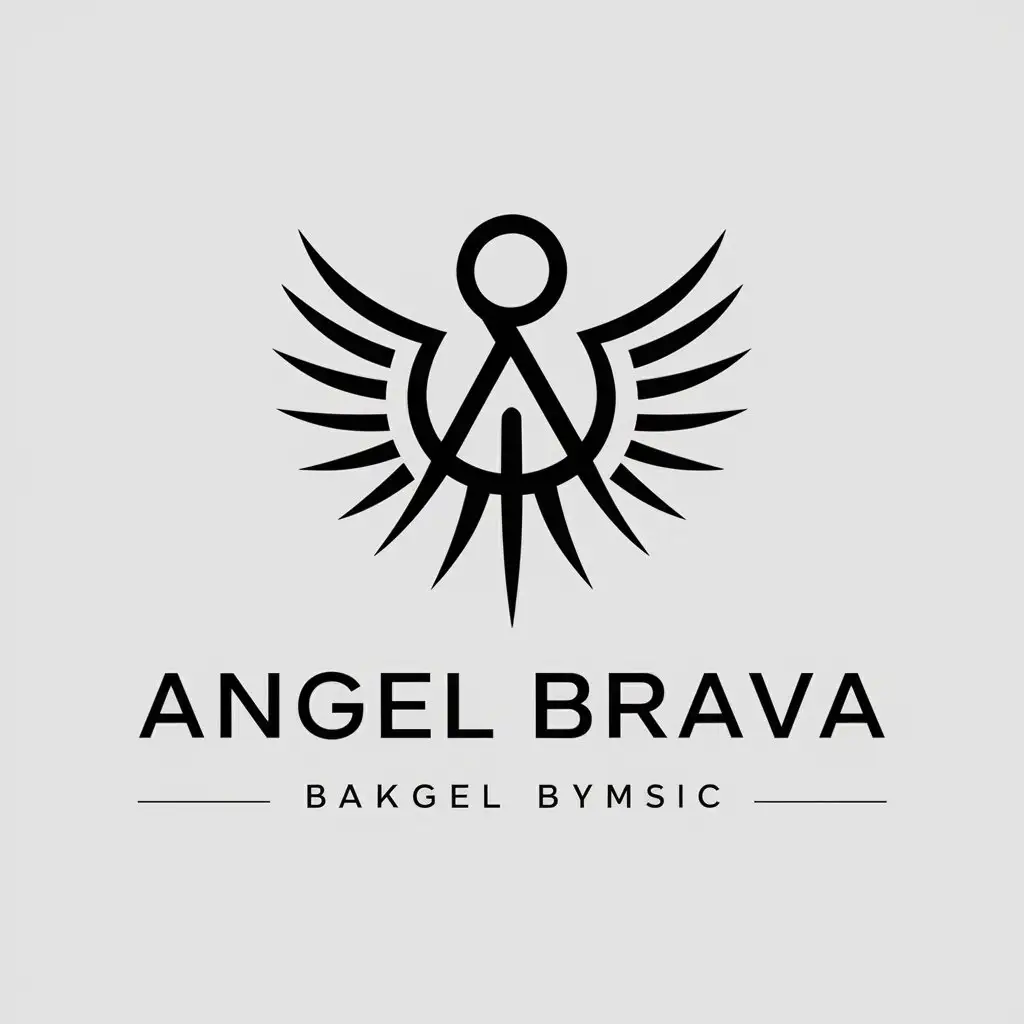 a vector logo design,with the text "ANGEL BRAVA", main symbol:Angel music,complex,be used in Others industry,clear background