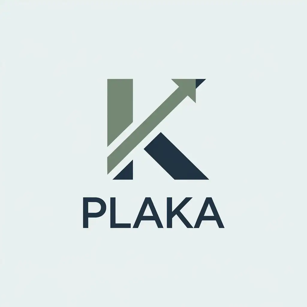 LOGO Design for PlaKA Clean Minimalistic with Green Blue and White Color Palette and Subtle Upward Arrow Symbolism