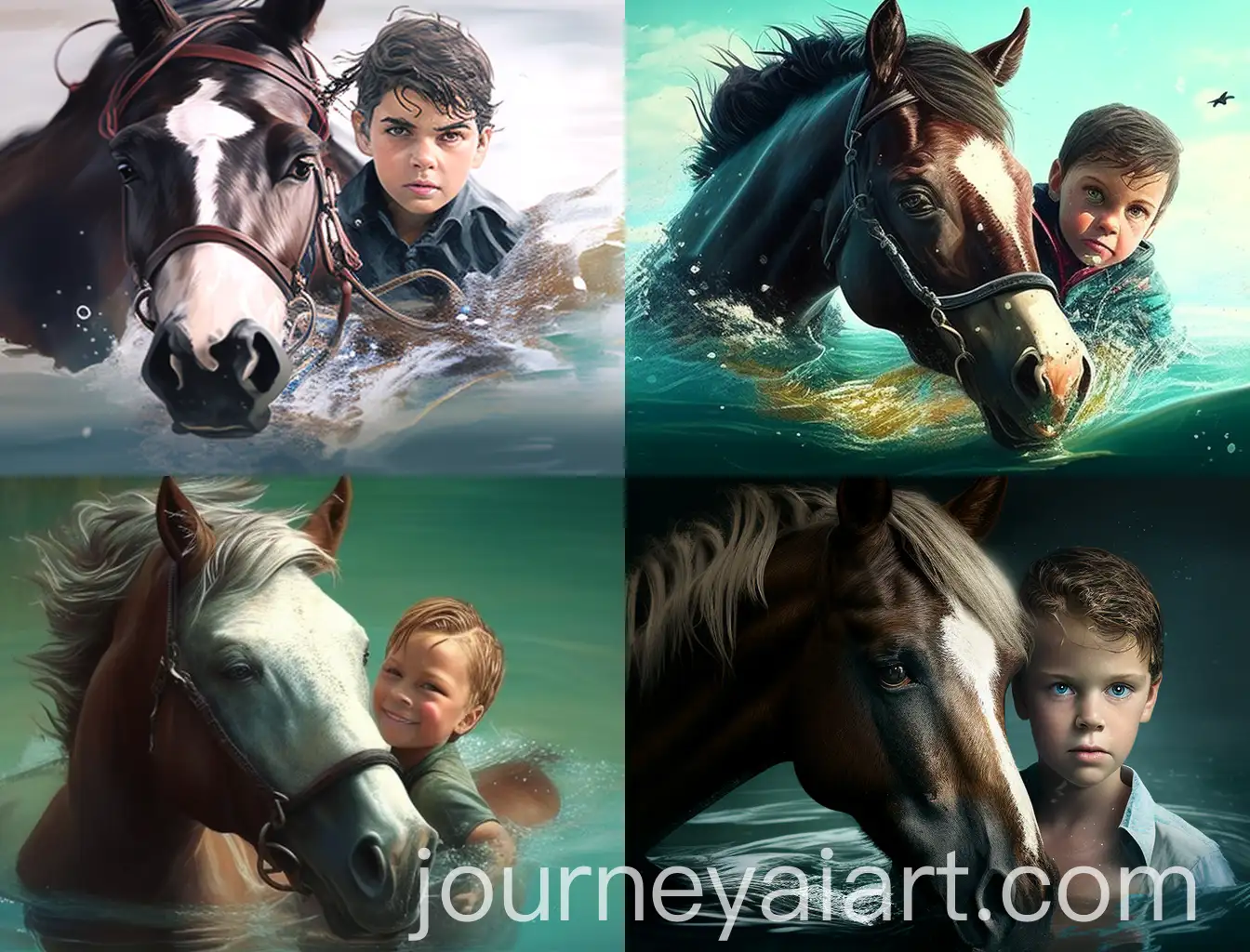 Active-Boy-Enjoying-Horse-Riding-and-Swimming