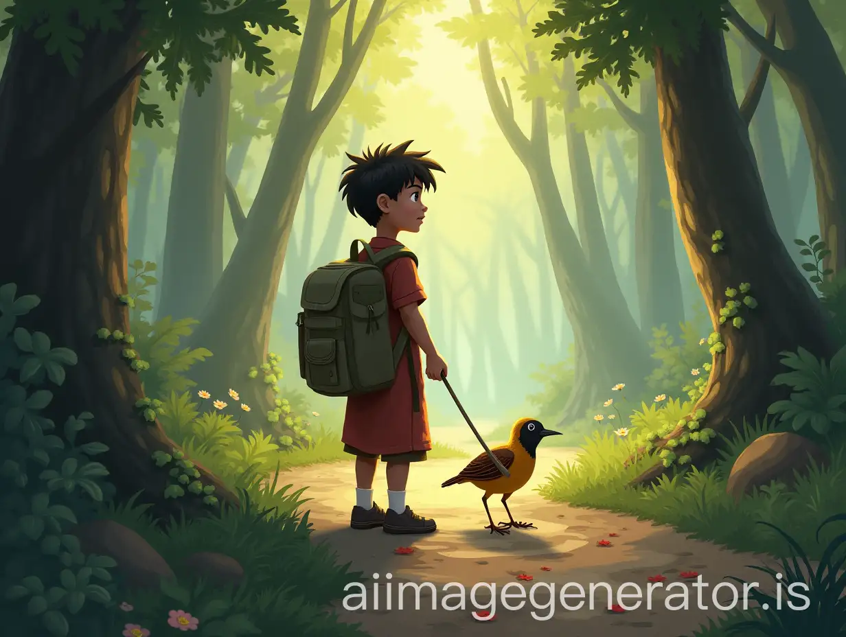 In a quiet town named 'Nur', lived a boy named Hamza, smart and adventurous, he loves exploration and birds. One day, Hamza went to play near the forest, and he heard a strange sound like 'rrrrrrrrrrr'