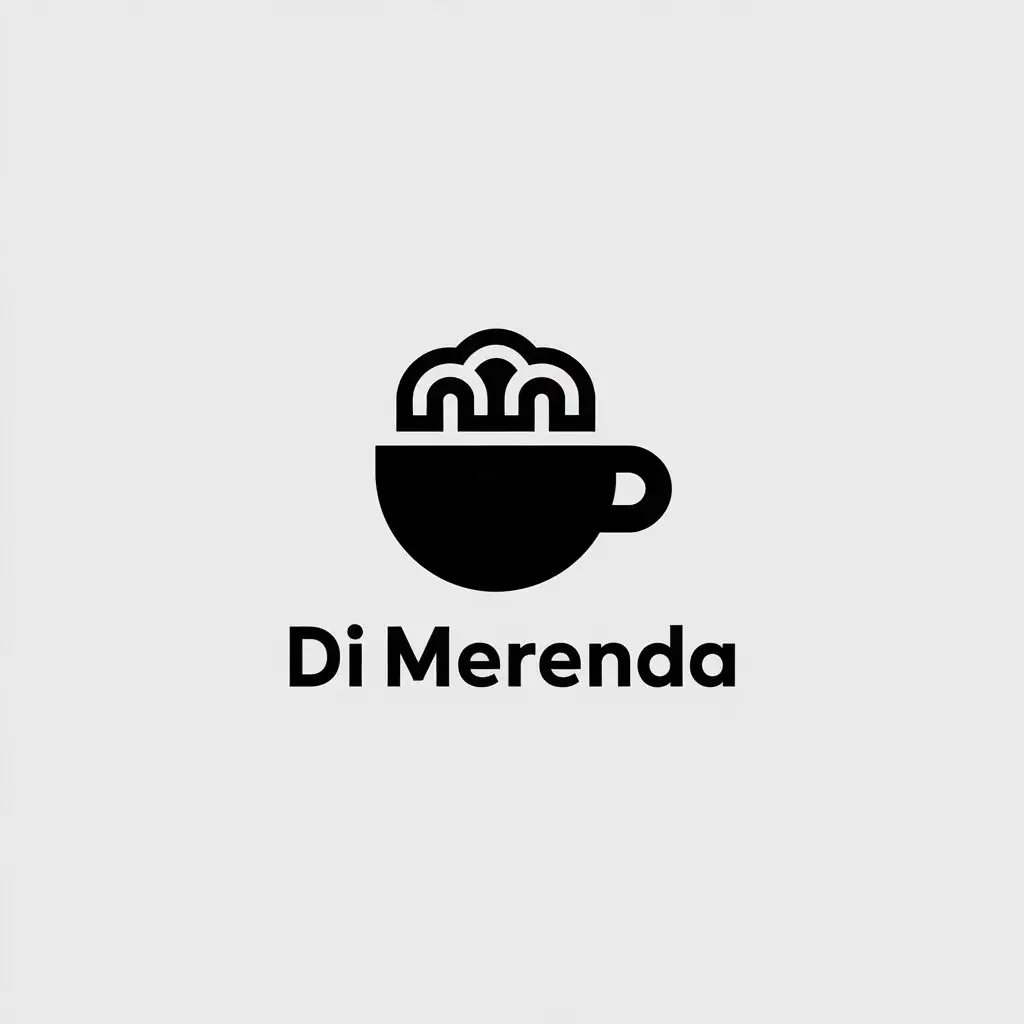 a vector logo design,with the text "Di Merenda", main symbol:cuscuz and coffee,Minimalistic,be used in Restaurant industry,clear background