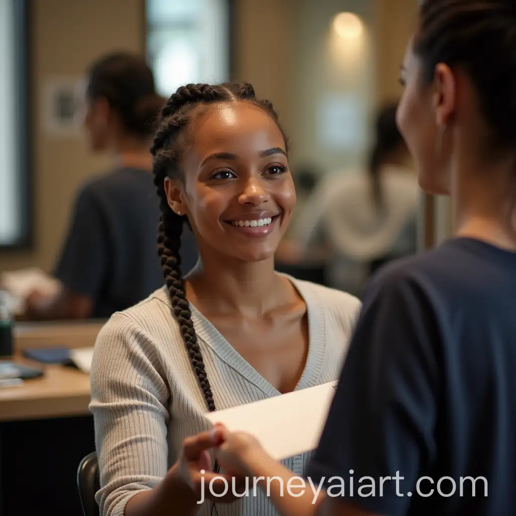 Young-Woman-Handing-Envelope-to-Boss-in-Hair-Salon