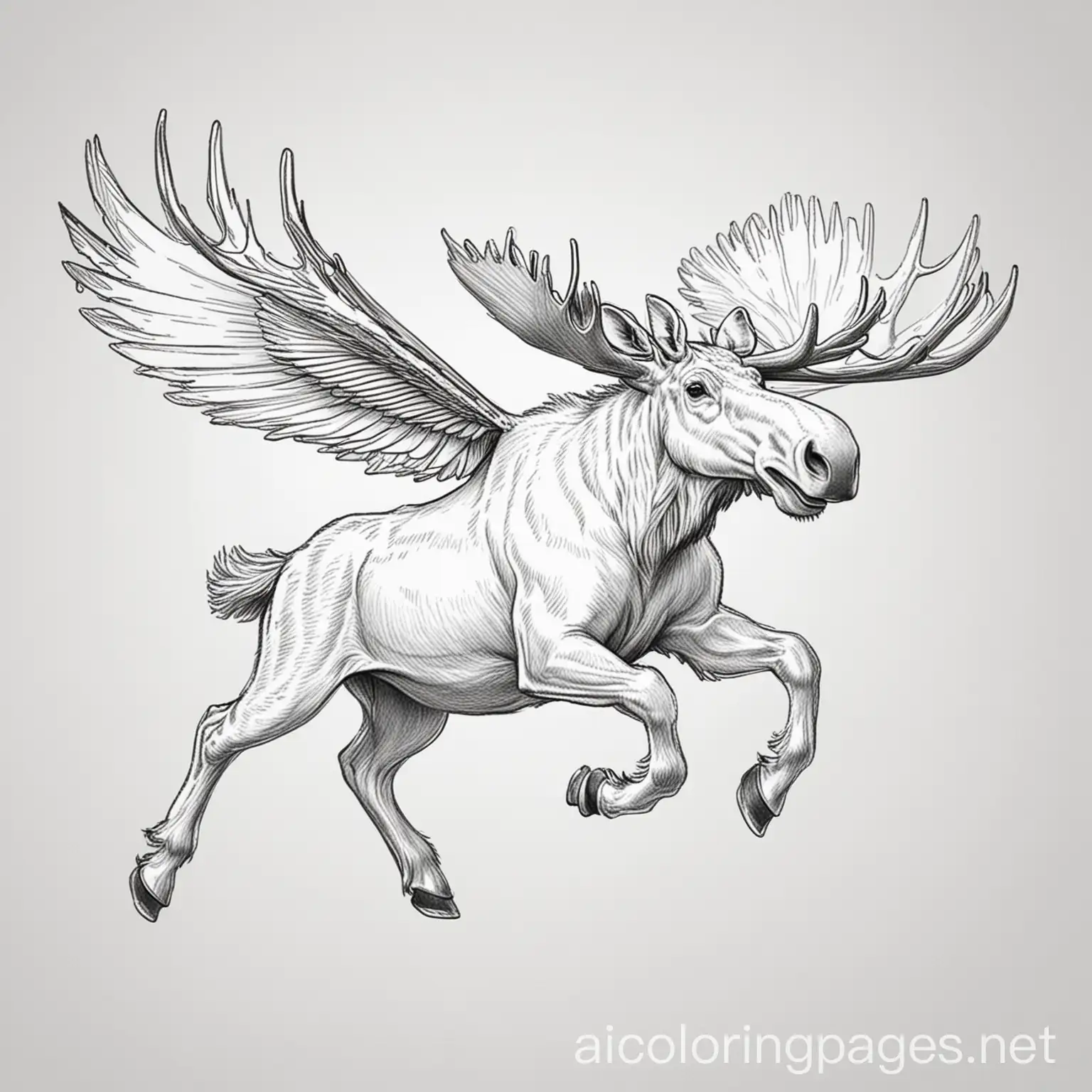 Flight-of-the-Winged-Moose-Coloring-Page