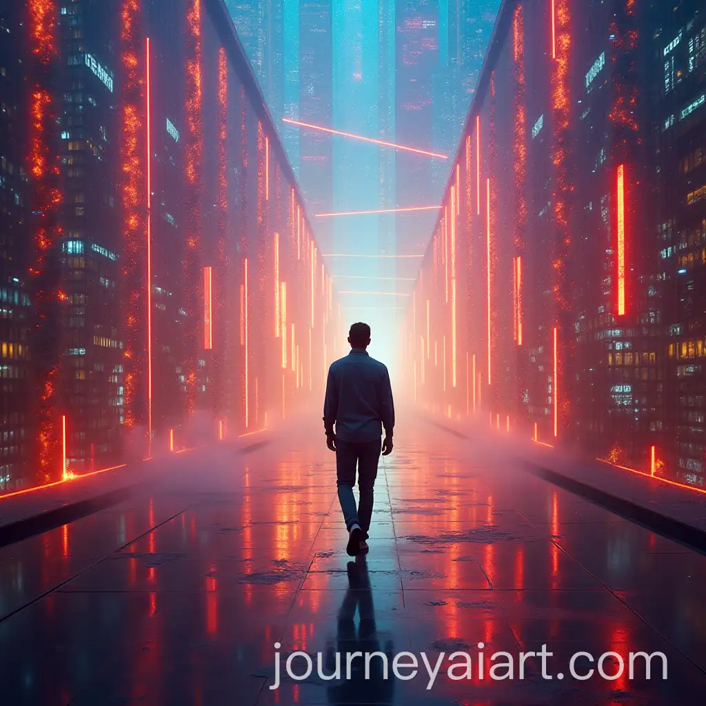 Vibrant-Colors-Man-Walking-Towards-Illusion