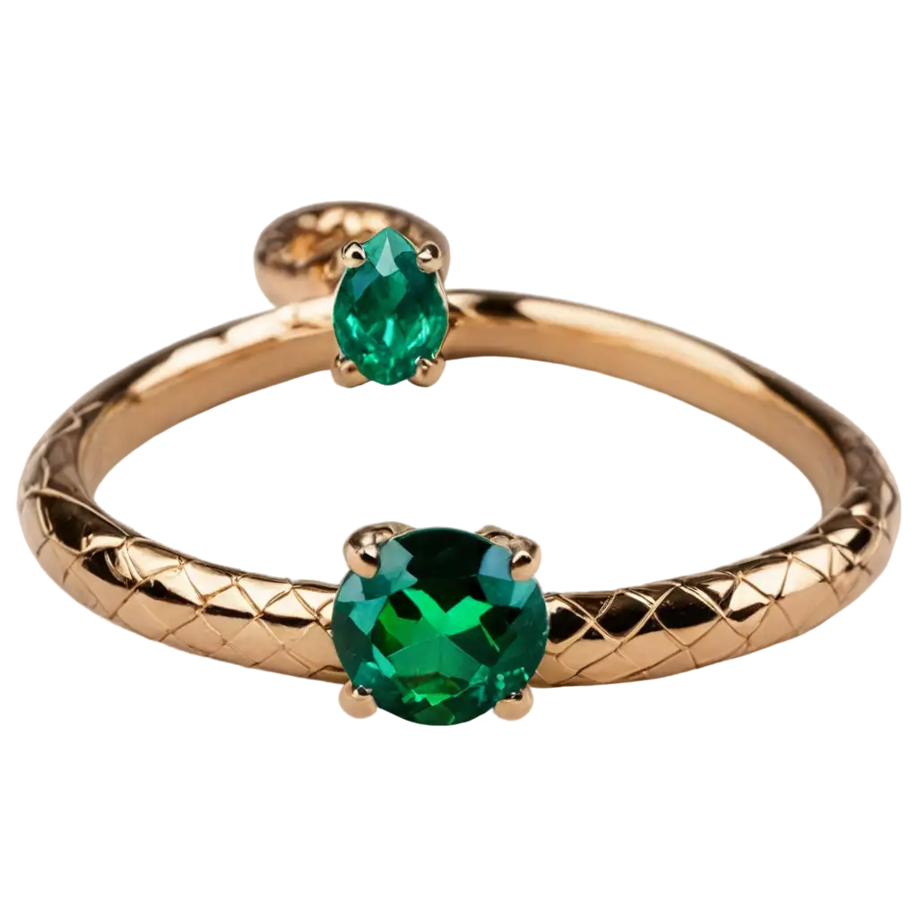 Ring with a green gem and a snake