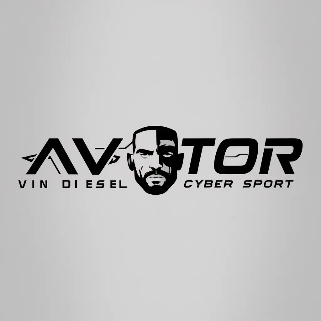 a logo design,with the text "Avtor", main symbol:Vin Diesel, Counter strike, computer, grant, automatic, game, cyber sport,complex,be used in cyber sport industry,clear background