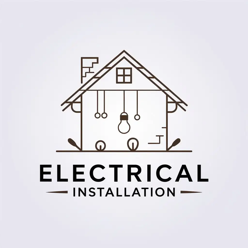 a vector logo design,with the text "electrical installation", main symbol:electrical work in a country house,Minimalistic,clear background