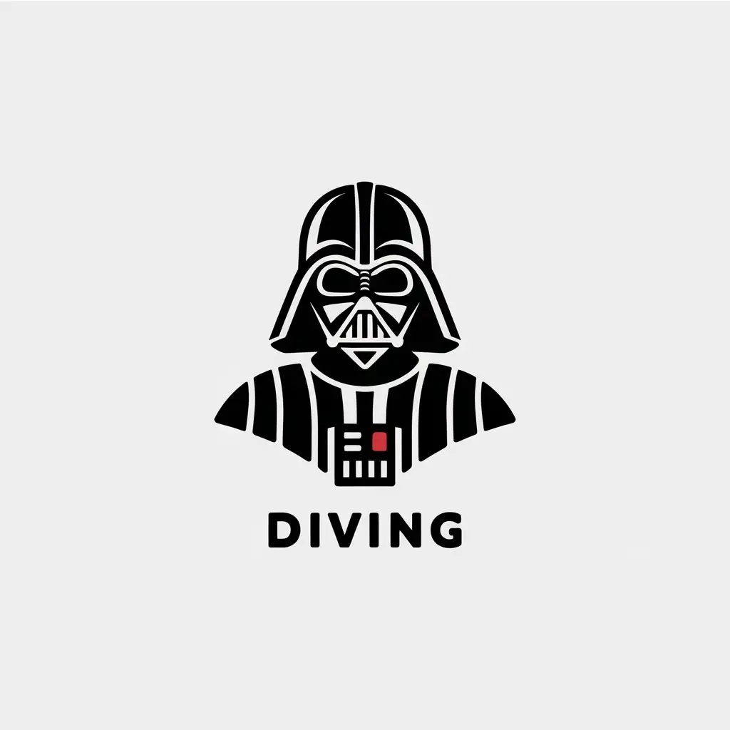 LOGO Design for Diving Minimalistic Darth Vader Symbol with Clear Background