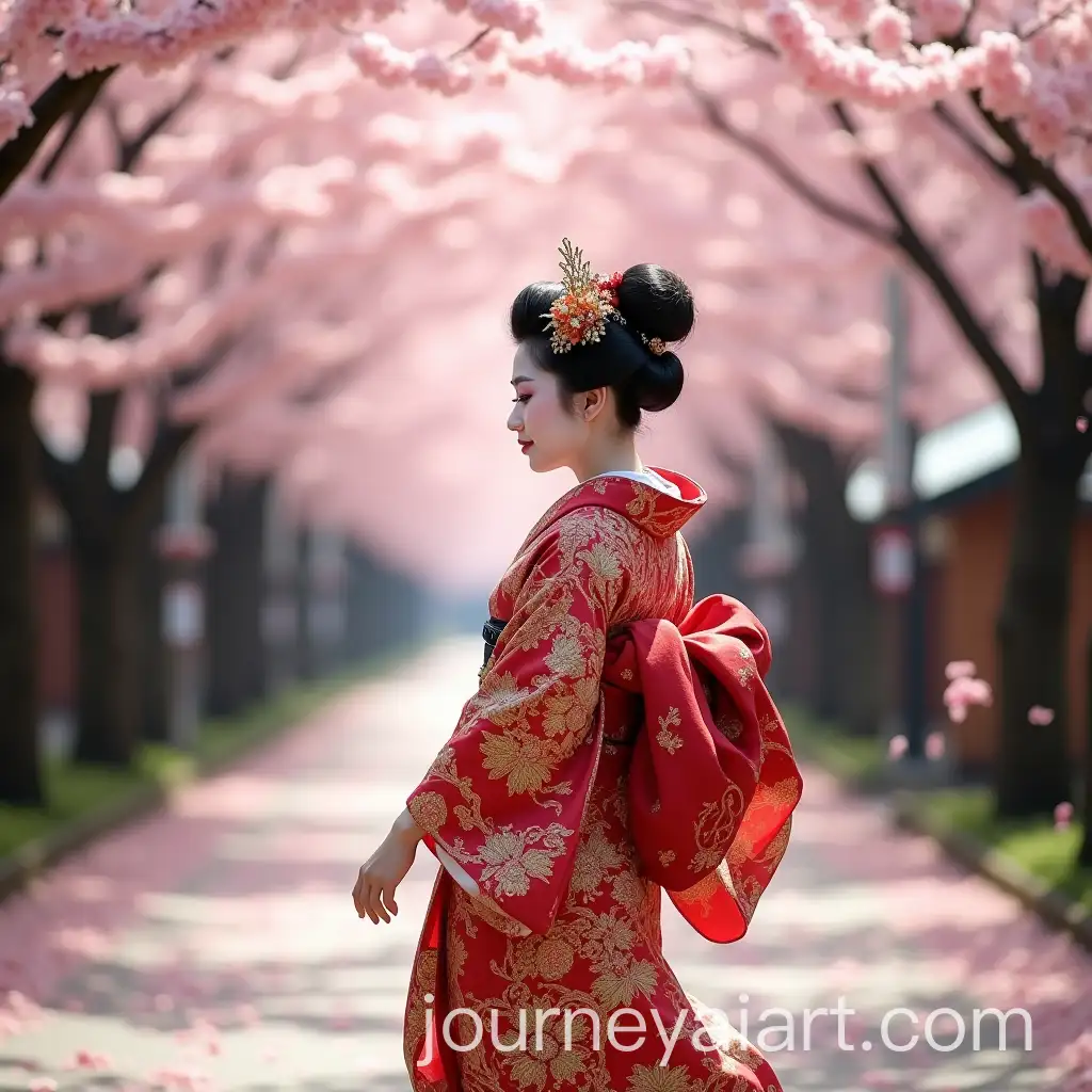 Kyoto-Maiko-Walking-Beneath-Cherry-Blossoms-in-Full-Bloom