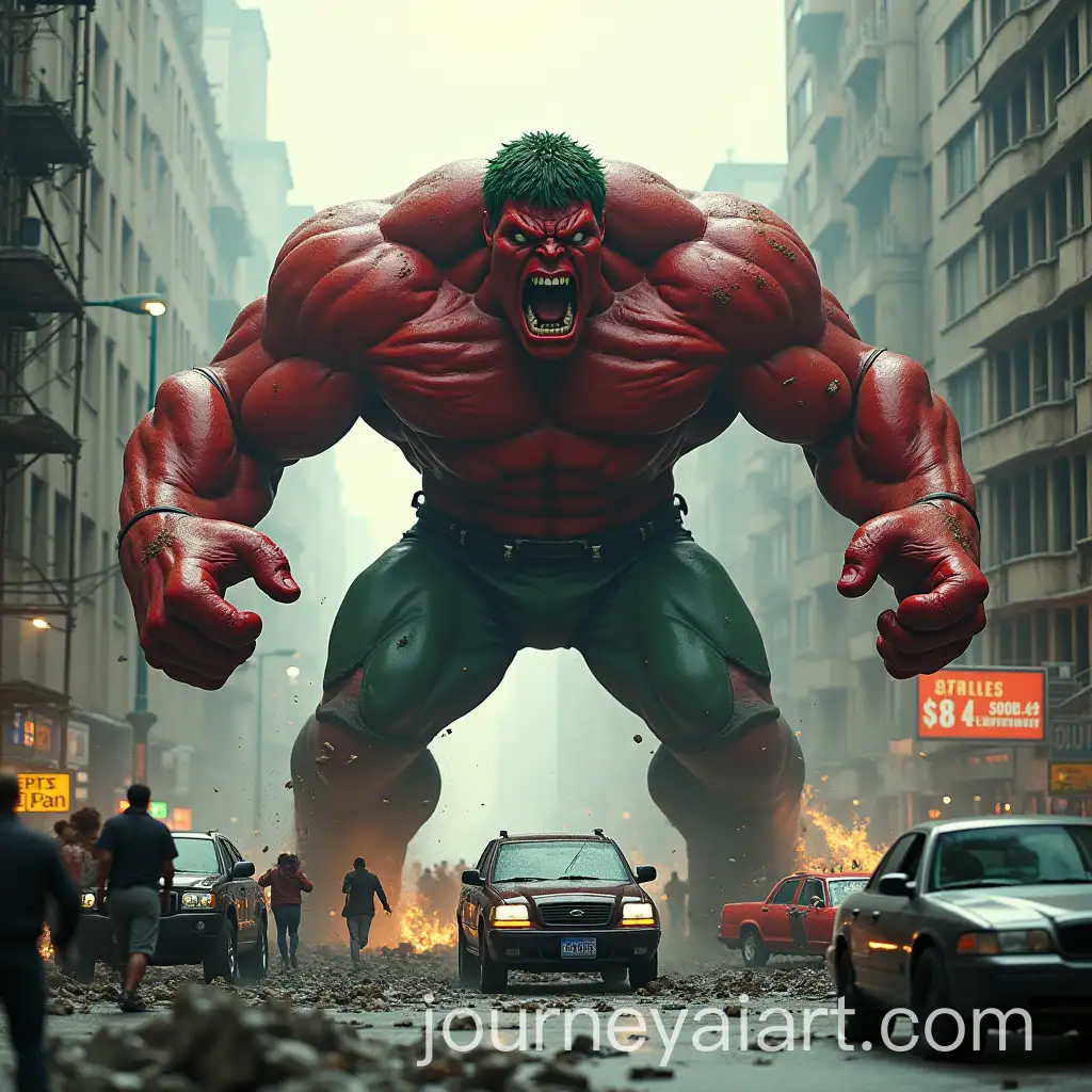 Giant-Red-HulkLike-Creature-RampagingAI-Image-Expansion-Through-Urban-Chaos