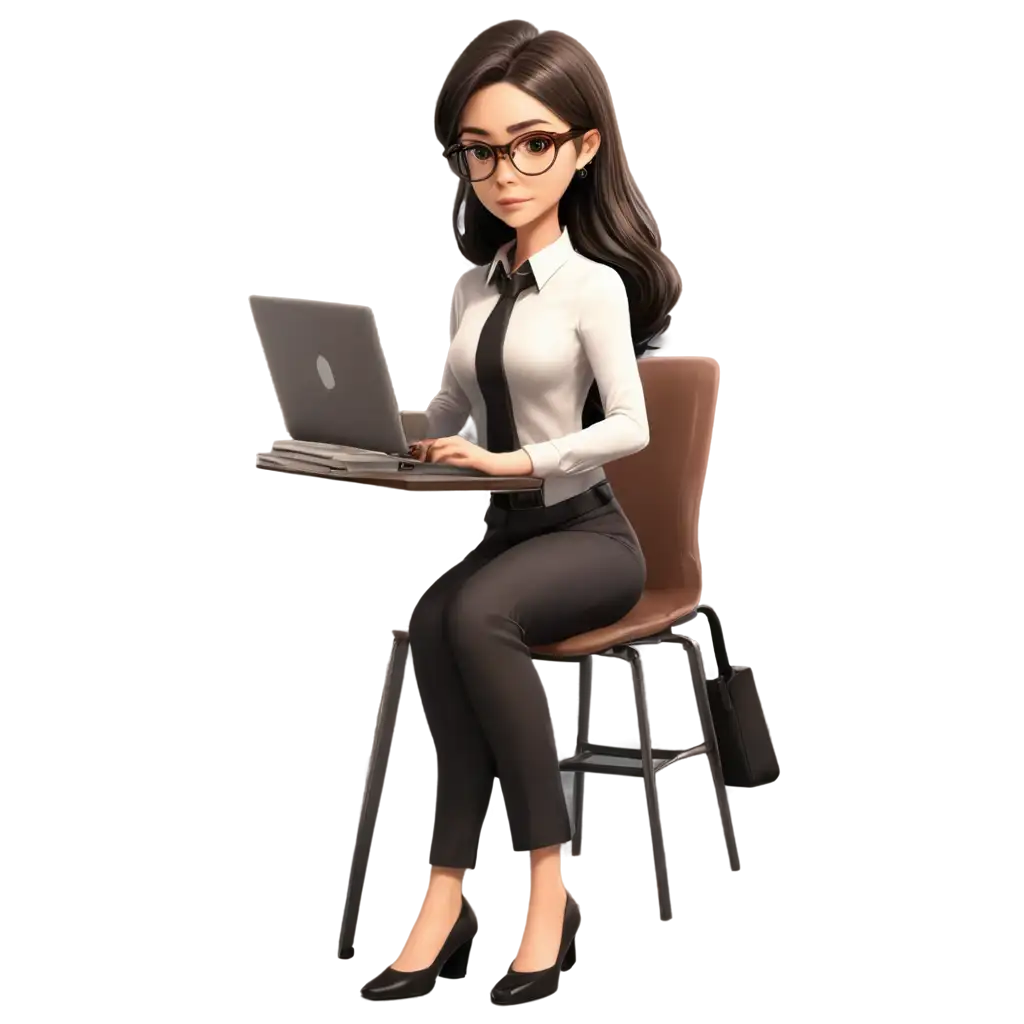 Professional-Anime-Female-Character-PNG-Financial-Bookkeeping-Focus