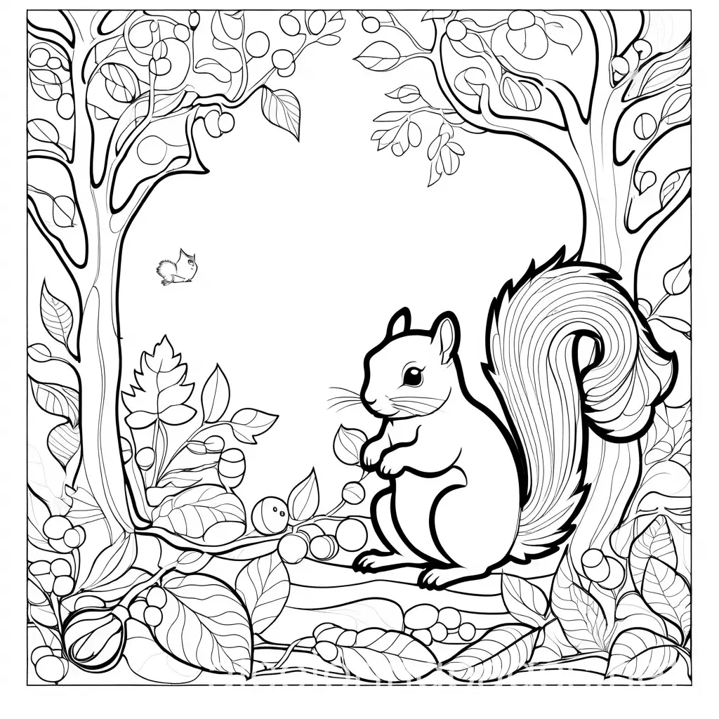 Cozy-Squirrel-Gathering-Acorns-Under-Golden-Oak-Tree